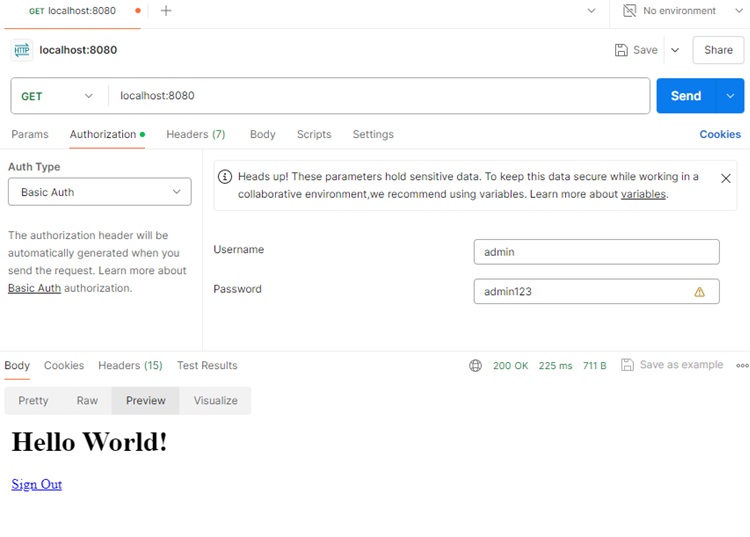 Basic Authentication with Postman