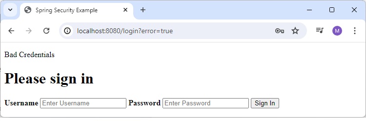 Custom Login Form Error