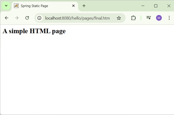 Spring static page Result