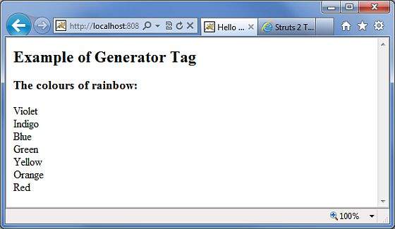Struts generator tag