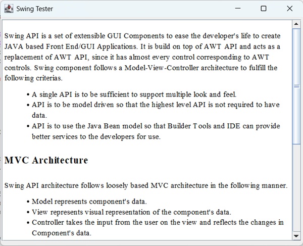 Show HTML using html file