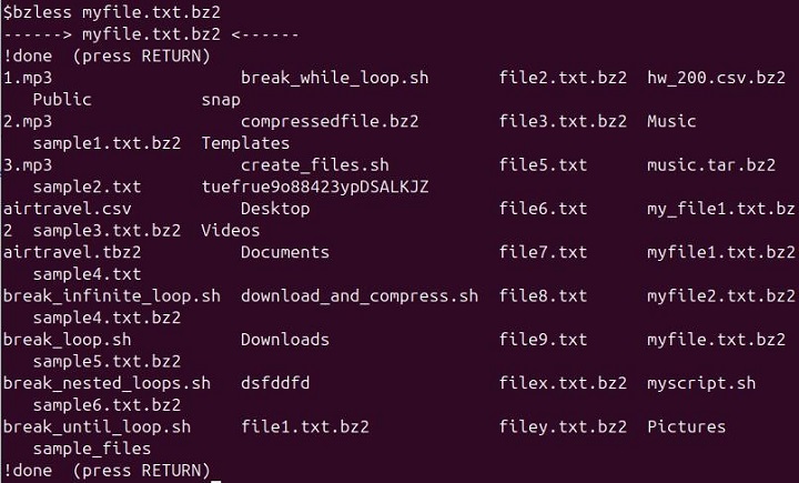 bzless Command in Linux8