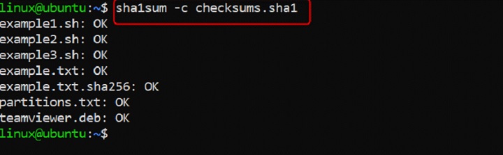 Checking SHA-1 Hash Values from a File Using sha