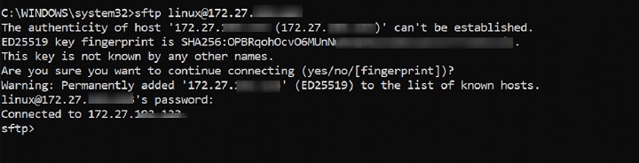 Connecting to Remote Server Using sftp