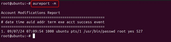 Create a Report on Account Modifications