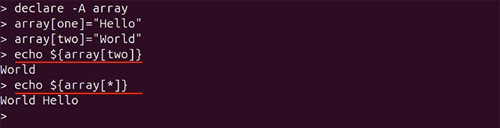 Declaring Associative Array declare Command