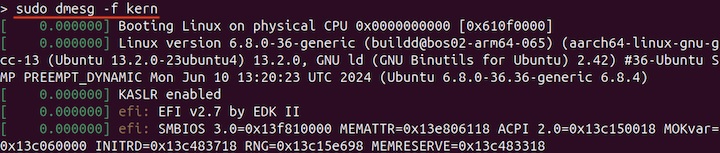 dmesg Command Output using Facilities 1
