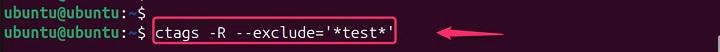 Excluding test files from tags