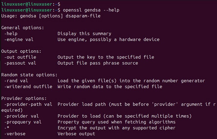 gendsa Command in Linux4