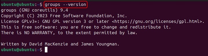 Getting Version Information groups Command