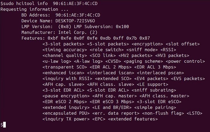 hcitool Command in Linux3