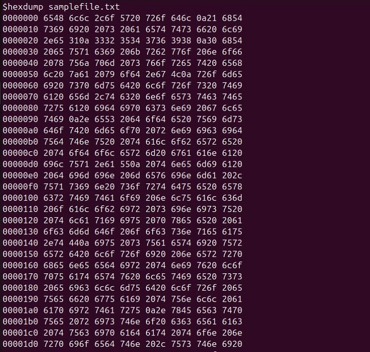 hexdum Command in Linux1