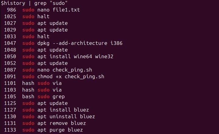 history Command in Linux8
