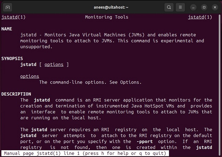 jstatd Command in Linux1