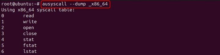 List All System Calls for Specific Architecture