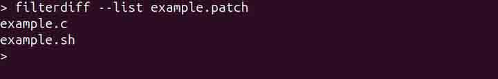 Listing Patch Files Using filterdiff