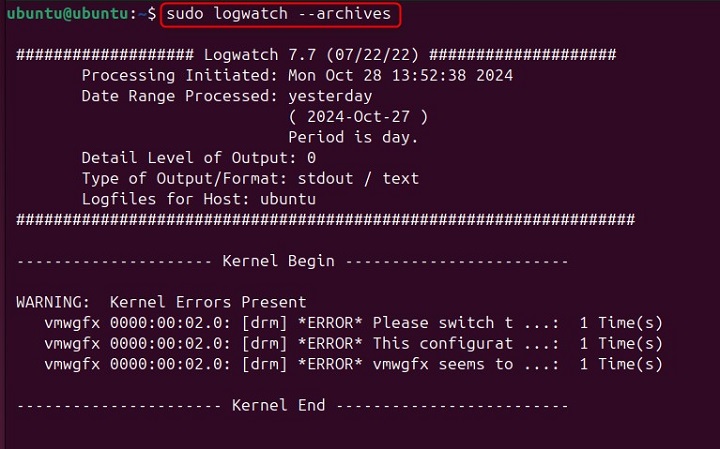 logwatch Command in Linux3