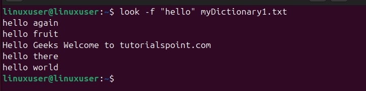 look Command in Linux7