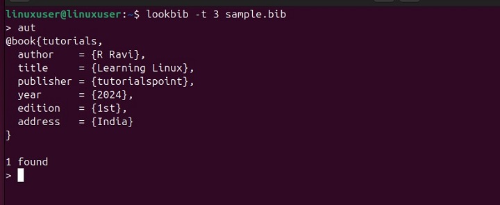 lookbib Command in Linux5