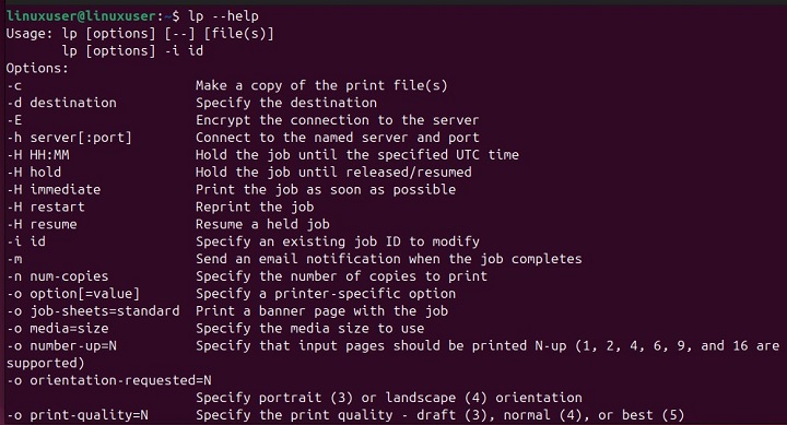 lp Command in Linux2