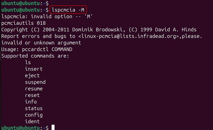 lspcmcia Command in Linux9