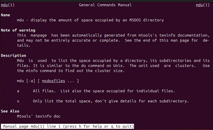 mdu Command in Linux2