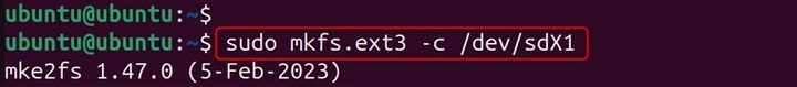 mkfs.ext3 Command in Linux5