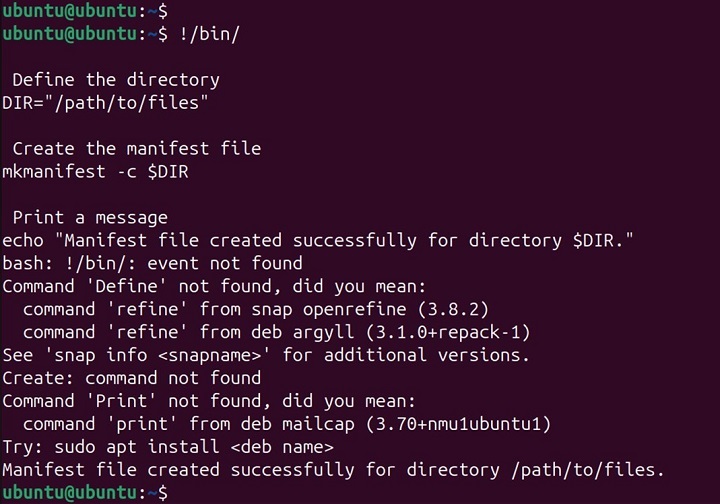 mkmanifest Command in Linux7
