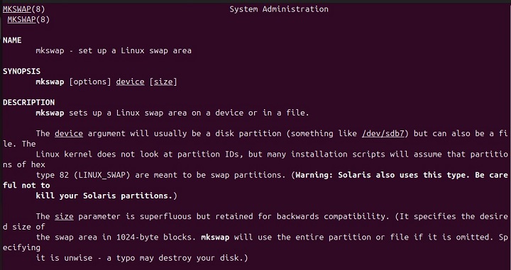 mkswap Command in Linux1