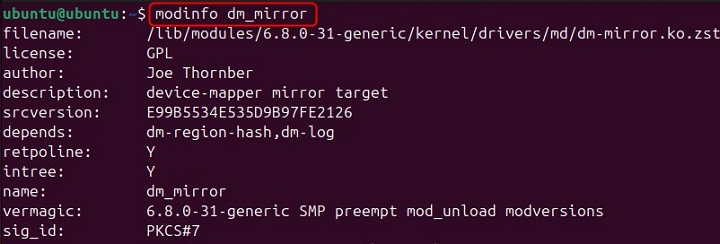 modinfo Command in Linux1