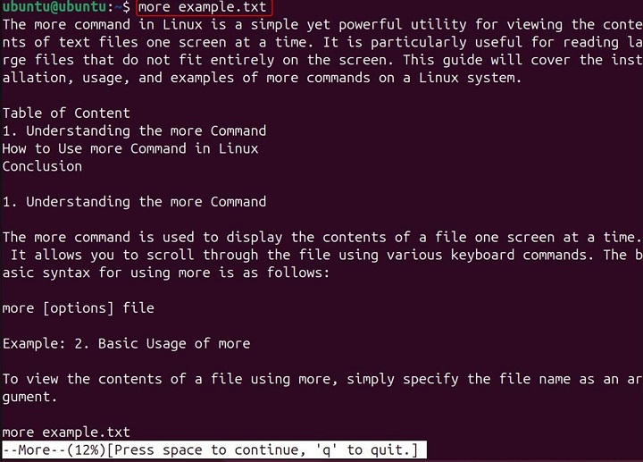 more Command in Linux6