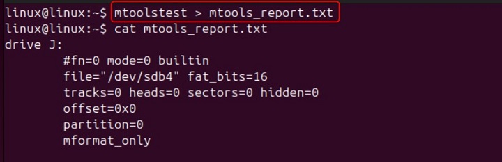 mtoolstest Command in Linux2