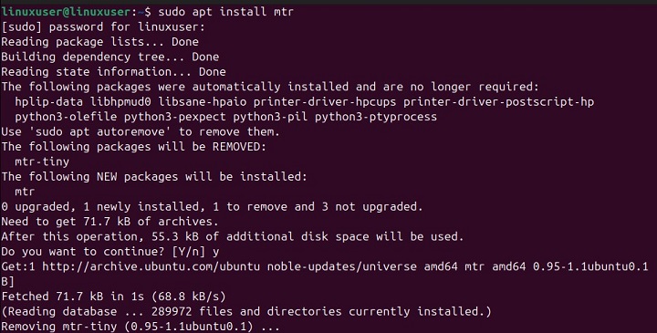 mtr Command in Linux1