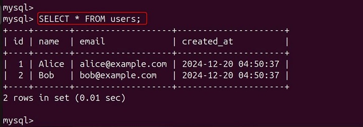 mysql Command in Linux14