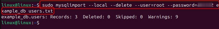 mysqlimport Command in Linux5