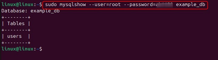 mysqlshow Command in Linux2