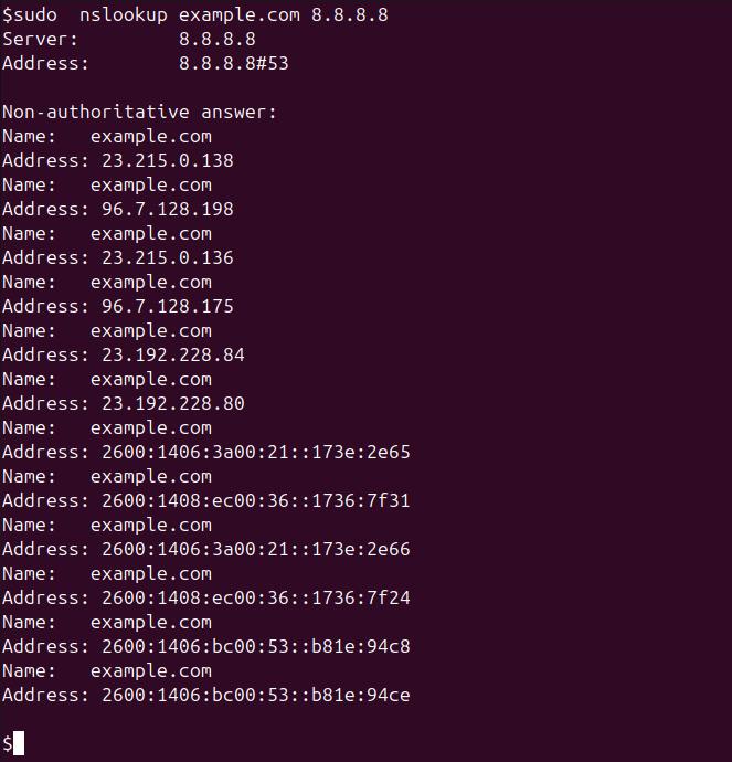 nslookup Command in Linux2
