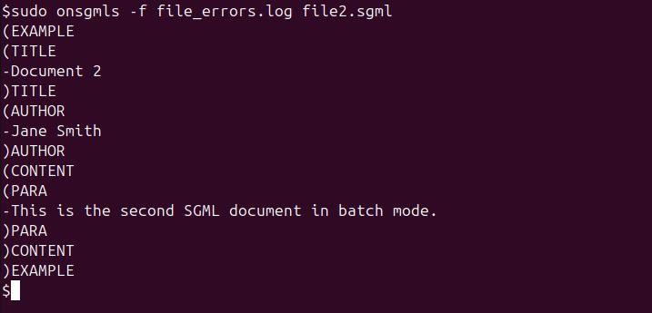 onsgmls Command in Linux7