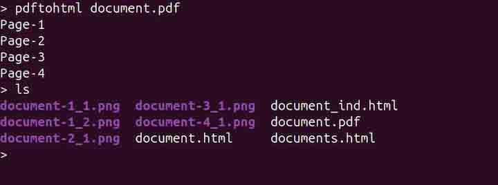 pdftohtml Command in Linux1