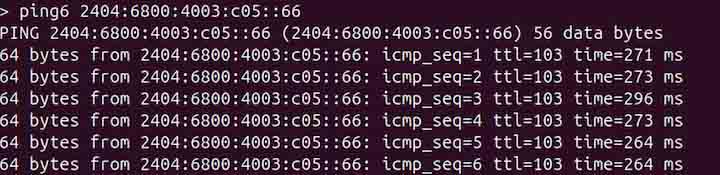 ping6 Command in Linux1