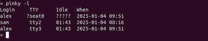 pinky Command in Linux7