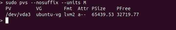 pvs Command in Linux9