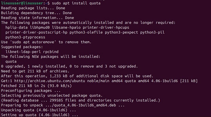 quotaon Command in Linux1