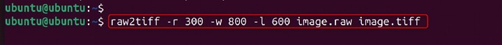 raw2tiff Command in Linux5