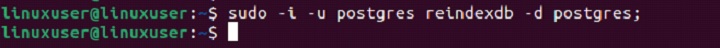 reindexdb Command in Linux5