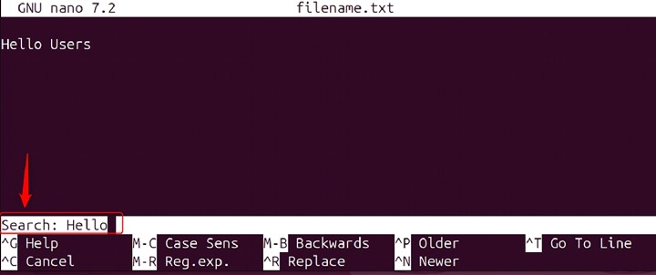 rnano Command in Linux5