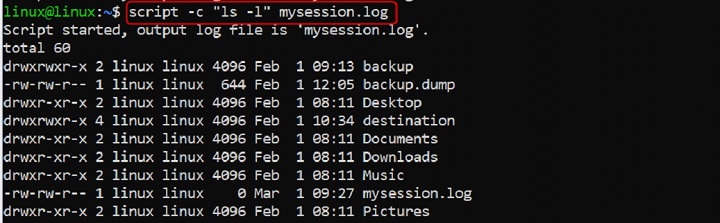 script Command in Linux4
