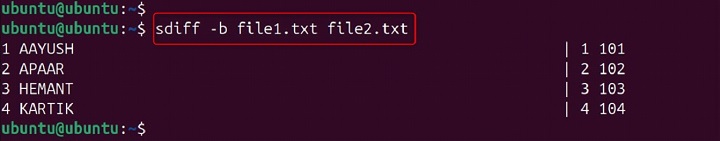 sdiff Command in Linux6