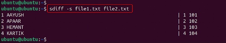 sdiff Command in Linux8