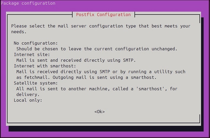 Select Mail Server Configuration Type